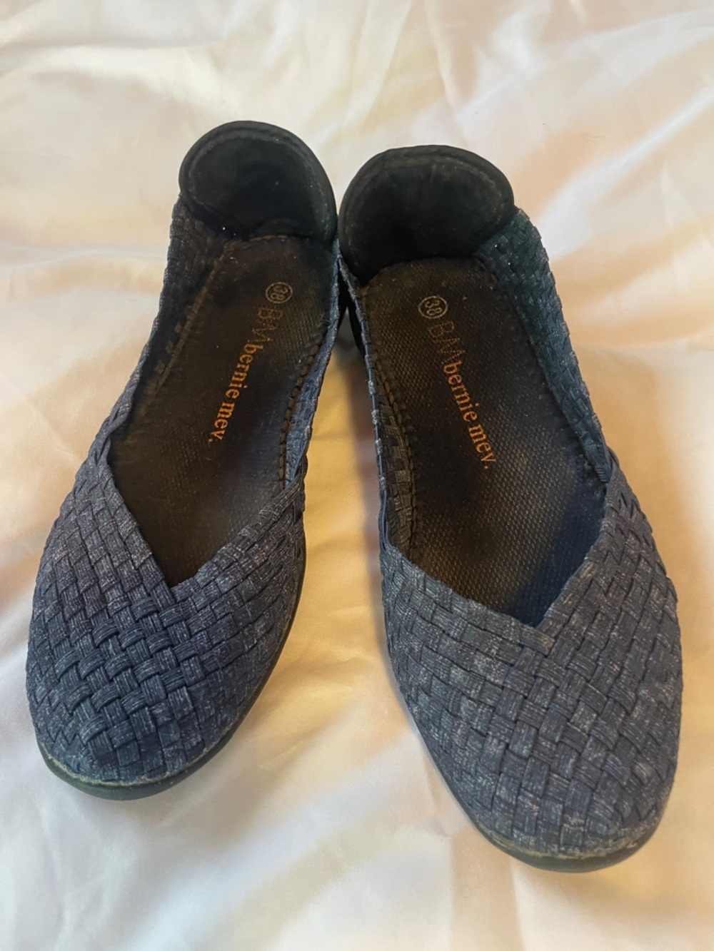 bernie mev. Woven Ballet Flats in Navy Blue
